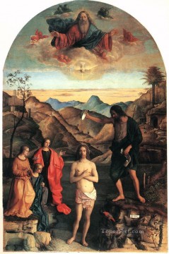 Bautismo de Cristo religioso Giovanni Bellini Pinturas al óleo